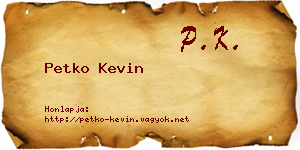 Petko Kevin névjegykártya